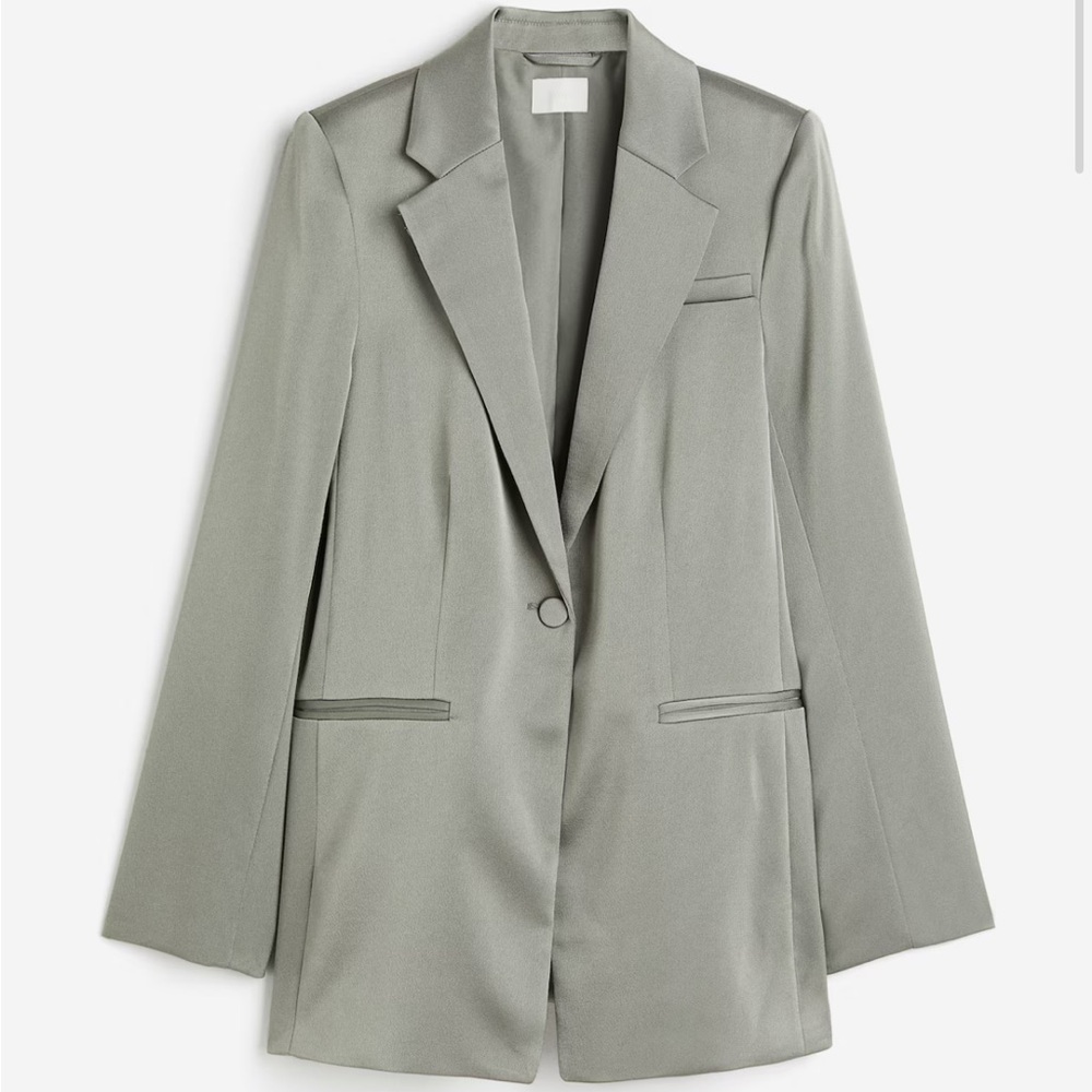 Women’s H&M Satin Light Khaki Green Blazer